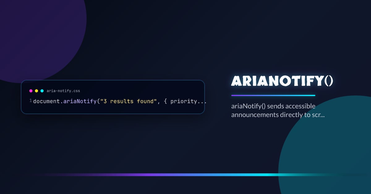 ariaNotify() thumbnail