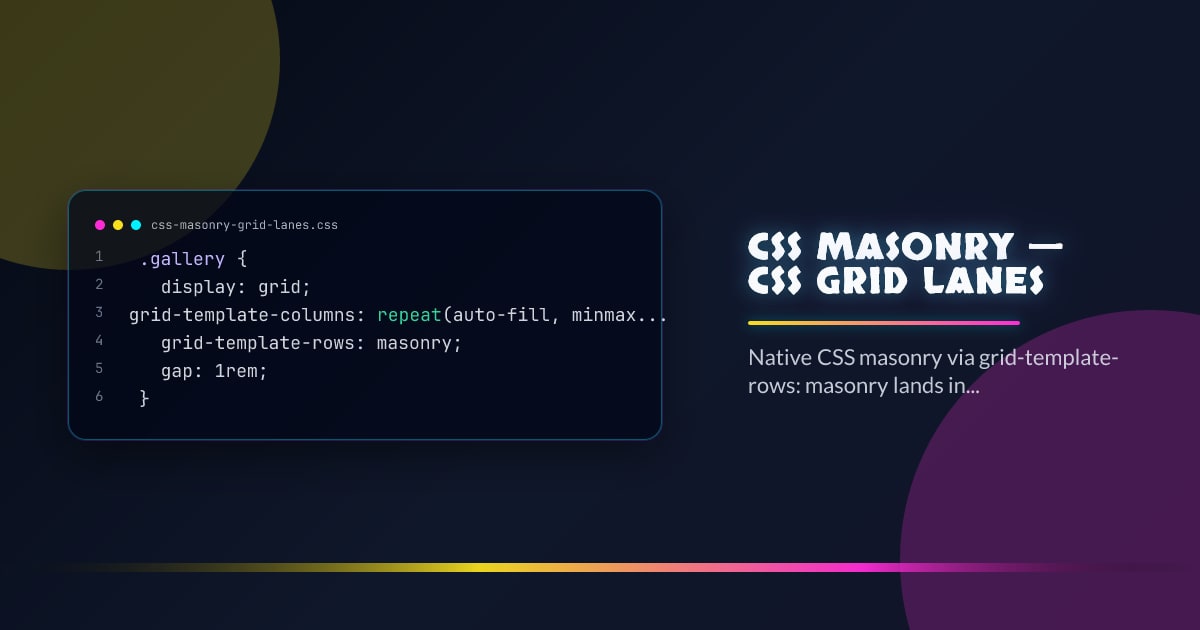 CSS Masonry — CSS Grid Lanes thumbnail